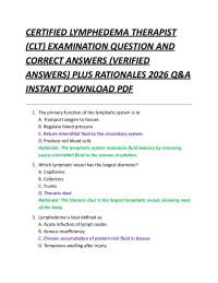 Lymphedema Therapy Examination Q&A: Comprehensive Review for CLT Certification