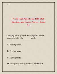NATE Heat Pump Exam Questions and Answers 2025-2026