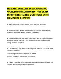 HUMAN SEXUALITY IN A CHANGING WORLD 10TH EDITION RATHUS EXAM PREP QUESTIONS AND ANSWERS 20