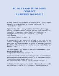 PC 832 EXAM WITH 100% CORRECT ANSWERS 2025/2026