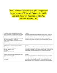 Head First PMP Exam (Project Integration Management) With All Correct & 100% Verified Answ