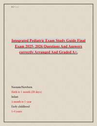 Pediatric Exam Study Guide: Questions and Answers for 2025-2026