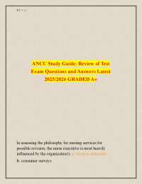 ANCC Nursing Exam Questions and Answers 2025/2026