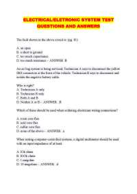 Electrical and Electronic Systems Test Questions and Answers