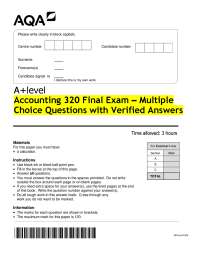 Accounting Final Exam: Multiple Choice Questions and Answers