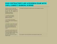 CSLB Contractor's Law & Business Exam Questions and Answers