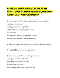 BUSN 410 WEEK 8 FINAL EXAM EXAM SCRIPT 2026 COMPREHENSIVE QUESTIONS WITH SOLUTIONS GRADED