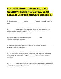 COG EXHORTER STUDY MANUAL ALL QUESTIONS COMBINED ACTUAL EXAM 2026 645 VERIFIED ANSWERS GRA