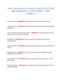 WGU Learning as a Science D186| QUESTIONS AND ANSWERS | 2026 UPDATE | 100% CORRECT!!