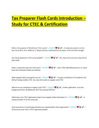 CTEC Tax Preparer Certification Exam Prep: Flash Cards