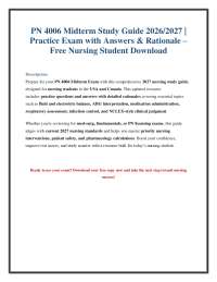 PN 4006 Midterm Practice Questions & Answers 2027 | Nursing Student Guide