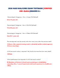 2026 NAB NHA/CORE EXAM TESTBANK |VERIFIED 400+Qs&As|GRADED A+