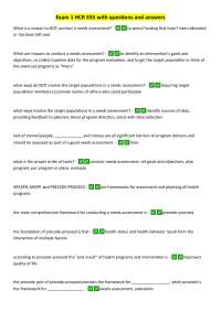 Needs Assessment Exam Questions and Answers
