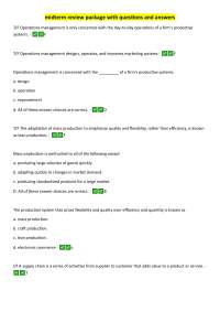 Operations Management Midterm Exam Review with Q&A