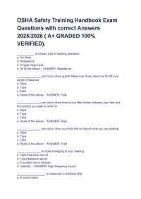 OSHA Safety Training Exam Questions and Answers 2025/2026