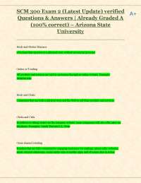 SCM 300 Exam 2 (Latest Update) verified Questions & Answers | Already Graded A (100%