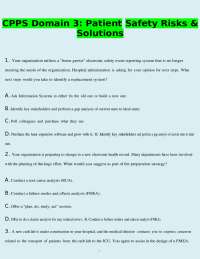 Patient Safety: Risks and Solutions - Practice Questions