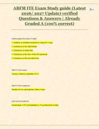 ABFM ITE Exam Study Guide: Questions and Answers for Medical Professionals