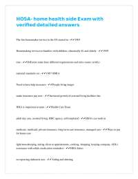 HOSA Home Health Aide Exam: Questions and Answers