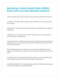 Home Health Aide (HHA) Exam Preparation: Key Terms and Definitions