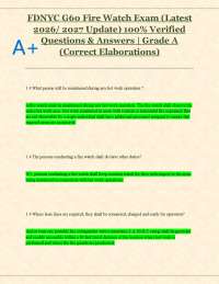 FDNYC G60 Fire Watch Exam Questions and Answers (2026/2027 Update)