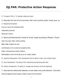 Protective Action Response (PAR) Study Guide: Key Concepts and Techniques