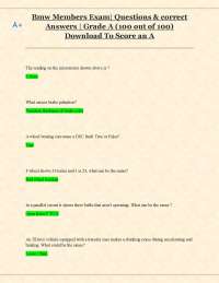 BMW Automotive Technology Exam Questions and Answers