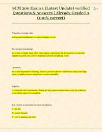 SCM 300 Exam 1: Supply Chain Management Questions and Answers