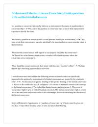 Conservatorship Exam Study Guide: Questions and Answers