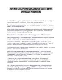 AORN Perioperative Nursing Practice Questions and Answers