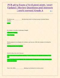 Evolution Exam Review: Questions and Answers for PCB 4674
