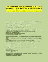 AORN PERIOP 101 Final Exam Review 2025: Verified Questions and Solutions