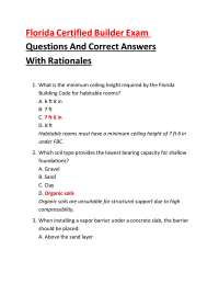 Florida Certified Builder Exam Questions And Correct Answers With Rationales