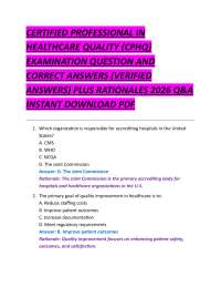 CPHQ Exam Q&A: Healthcare Quality Certification Practice Questions