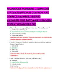 Hazardous Materials Technician Certification Exam Q&A (2026)