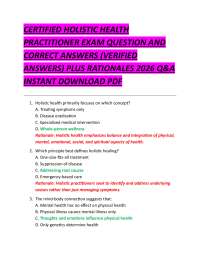 Holistic Health Practitioner Exam Q&A: Verified Answers and Rationales