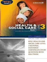 BTEC Health and Social Care: Level 3 Study Questions and Solutions