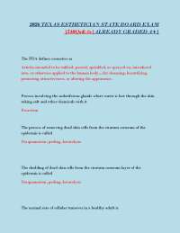 Esthetician State Board Exam Questions and Answers
