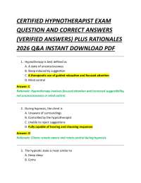 Certified Hypnotherapist Exam Q&A: Comprehensive Review for Certification