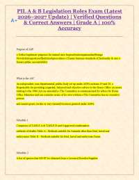PIL A & B Legislation Roles Exam: Questions and Answers (2026-2027)