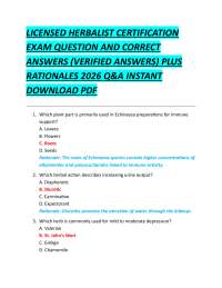 Herbalist Certification Exam Q&A: Verified Answers & Rationales