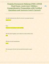 Virginia Permanent Makeup (PMU) DPOR Final Exam 2026/2027: Comprehensive Q&A