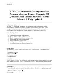 Operations Management Exam Questions and Answers