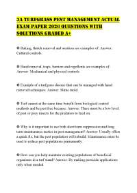 3A TURFGRASS PEST MANAGEMENT ACTUAL EXAM PAPER 2026 QUESTIONS WITH SOLUTIONS GRADED A+