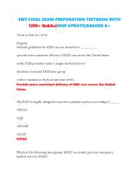 EMT Final Exam Preparation: 1200+ Q&A Test Bank