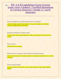 PIL A & B Legislation Exam Questions and Answers (2026-2027)