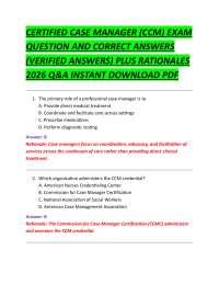 CCM Exam Q&A: Certified Case Manager Exam Questions with Verified Answers and Rationales