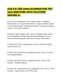 AGILE E1 CBO 60566 EXAMINATION TEST 2026 QUESTIONS WITH SOLUTIONS GRADED A+