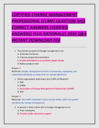 CCMP Exam Questions and Answers 2026: Change Management Professional Certification