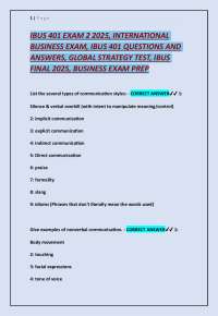 IBUS 401 Exam 2025: International Business Q&A for Global Strategy Test Prep